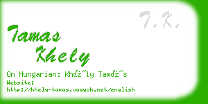 tamas khely business card